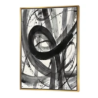 Designart - Black and White Minimalistic Painting