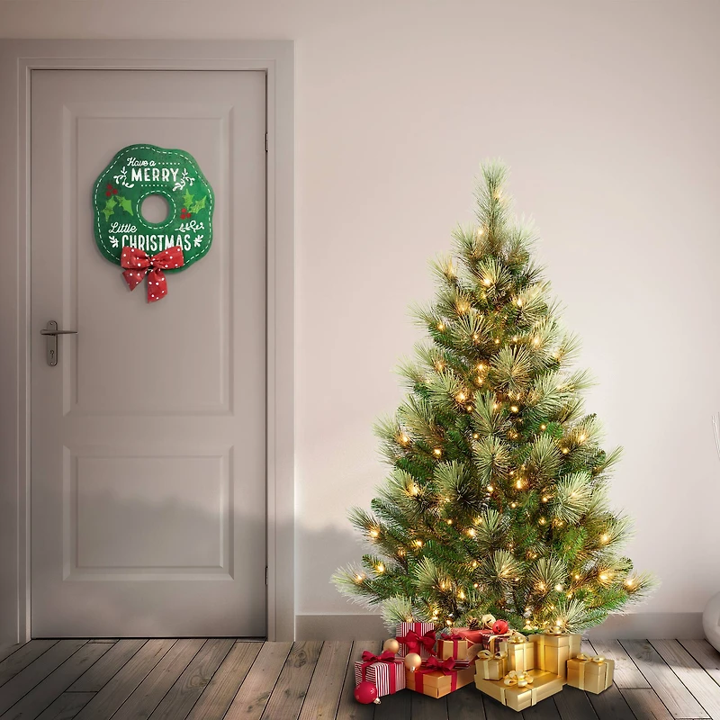 4.5ft. Pre-Lit Charleston Pine Artificial Christmas Tree, Clear Lights