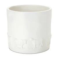 White Ceramic Farm Animal Planter Set