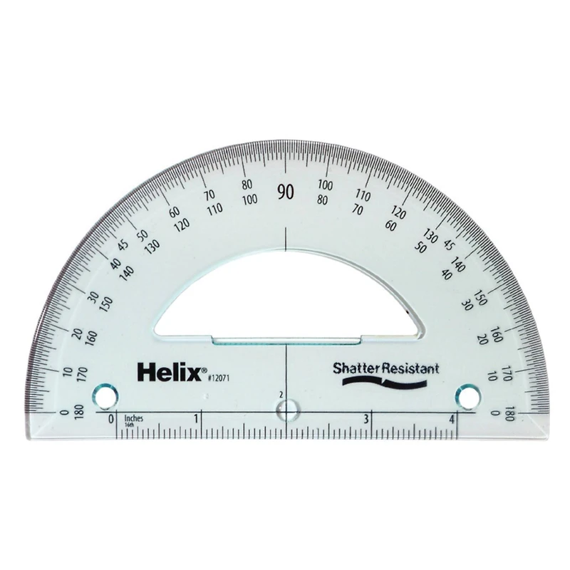 Helix® Shatter Resistant Semi-Circle Protractor