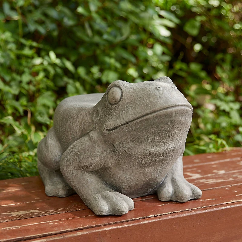 Glitzhome® 15.25" Frog Garden Statue Planter Stand