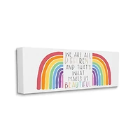 Stupell Industries Bold Rainbow Different Is Beautiful Inspirational Quote Canvas Wall Art