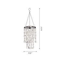 Glitzhome® 19" Solar Lighted Transparent Jewel Beaded Hanging Décor