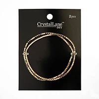 Crystal Lane DIY Gold & AB Royal Blue Rhinestones Bracelets, 2ct.