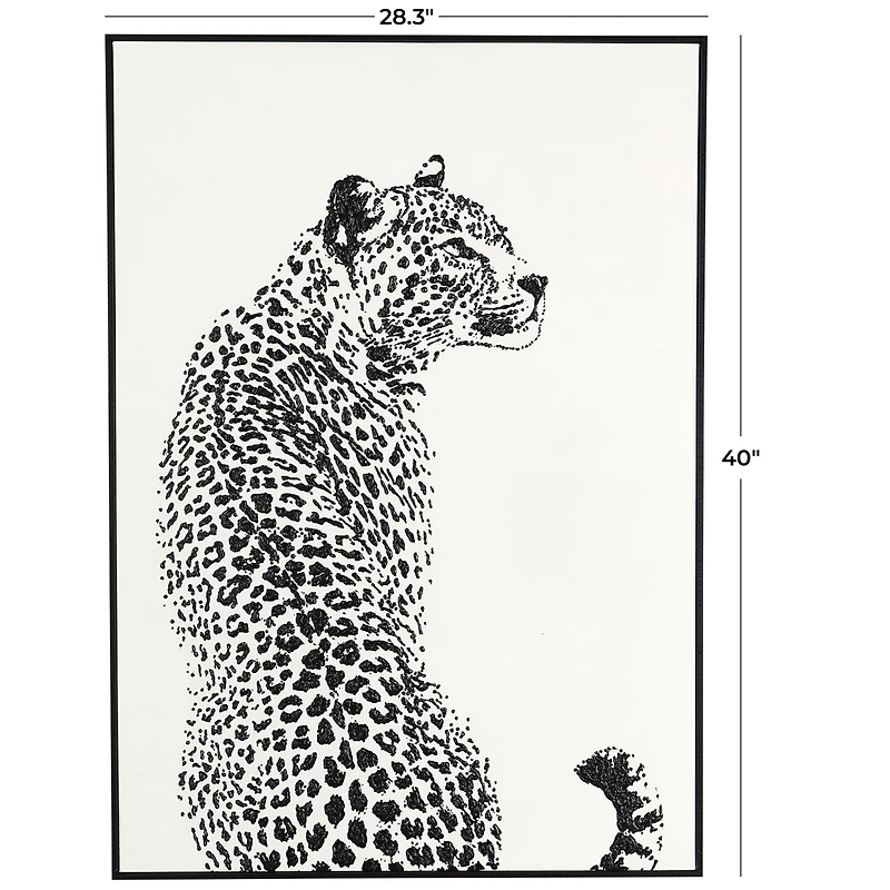 White Canvas Leopard Framed Wall Art