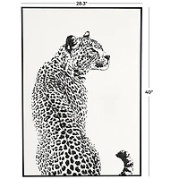 White Canvas Leopard Framed Wall Art