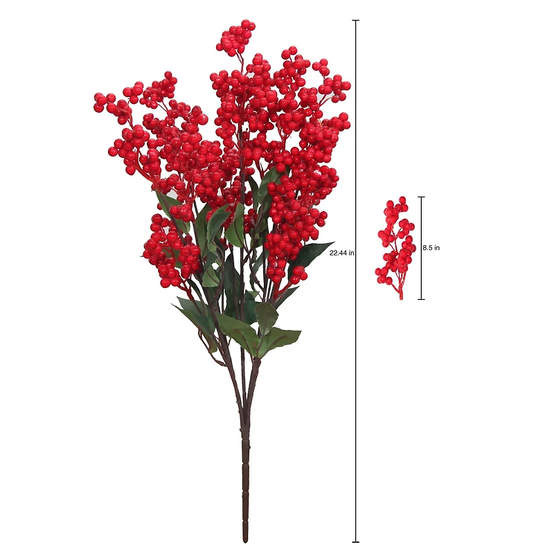 22.5" Red Berry Cluster Deluxe Bush by Ashland®