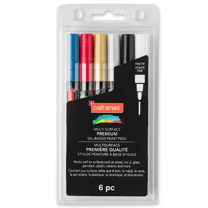 6 Packs: 6 ct. (36 total) Premium Fine Tip Oil-Based Paint Pens by Craft Smart®