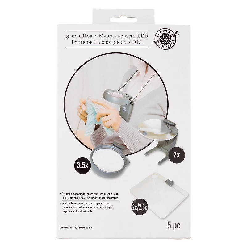 6 Pack: 3-in-1 Hobby Magnifier with LED by ArtMinds™