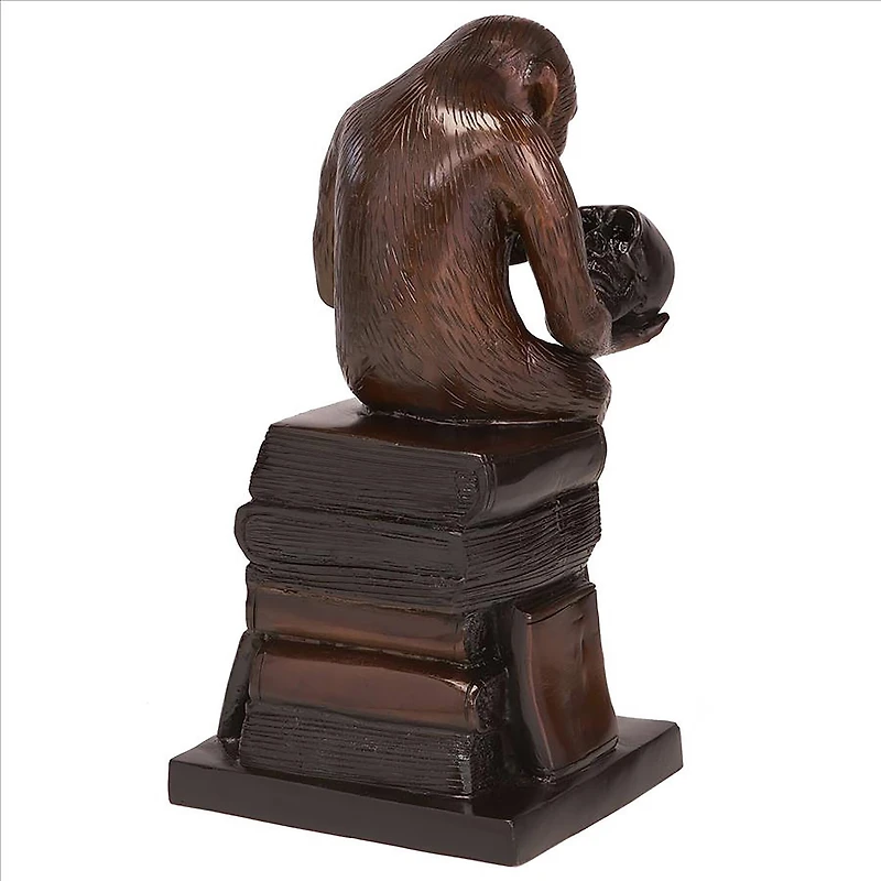 Design Toscano 15.5" Darwin's Ape Thinker Cast Bronze Statue