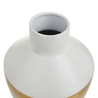 White & Gold Metal Modern Vase Set