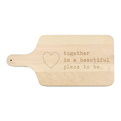 8" x 17" Together Favorite Place to Be Maple Paddle Cutting Board