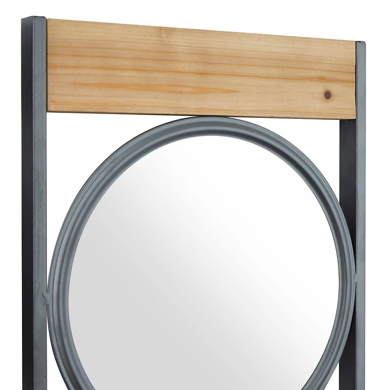 Set of 3 Black Iron Industrial Wall Mirror, 37" x 11"