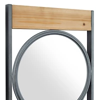 Set of 3 Black Iron Industrial Wall Mirror, 37" x 11"
