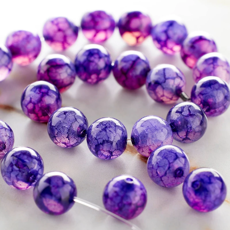 12 Pack: Amethyst Agate Round Beads, 8mm by Bead Landing™