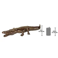 Design Toscano 44" Piped Cast Bronze Prowling Alligator Garden Statue