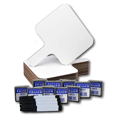 Flipside Dry Answer Rectangular Paddle, Pen & Eraser Kit, 12 Sets