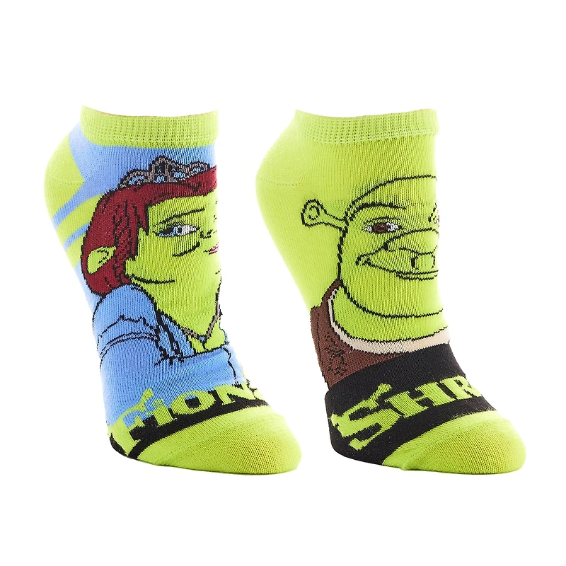 Shrek & Fiona 2 Pair Adult Ankle Sock Set