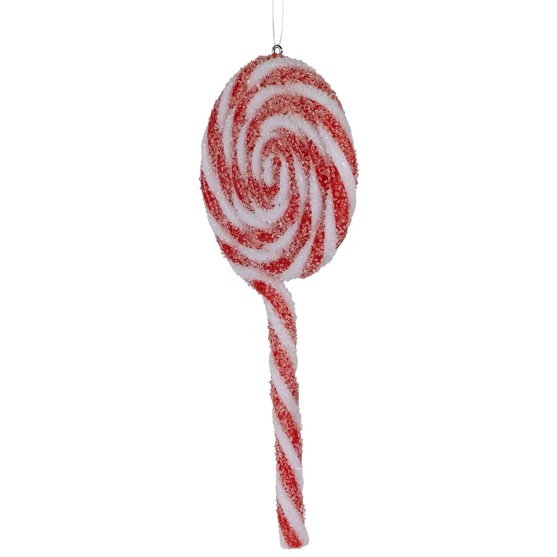 6ct Frosted Red and White Lollipop Christmas Ornaments 6"