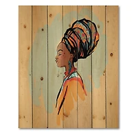 Designart - Portrait of Afro American Woman With Turban II