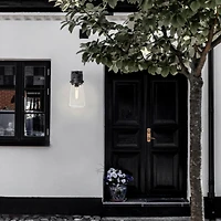 Hello Honey® Gage Distressed Zinc Industrial Tapered Seedy Glass & Metal Wall Mounted Outdoor Light