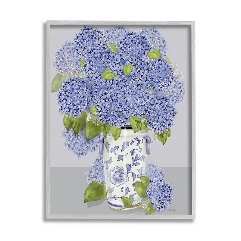 Stupell Industries Blushing Blue Hydrangeas in Vase Wall Art in Frame