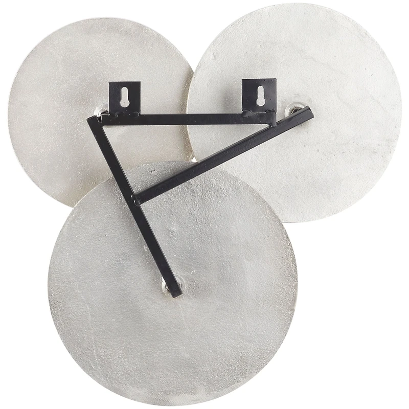 Silver Aluminum Plate Wall Decor with Textured Pattern 18" x 3" x 18"