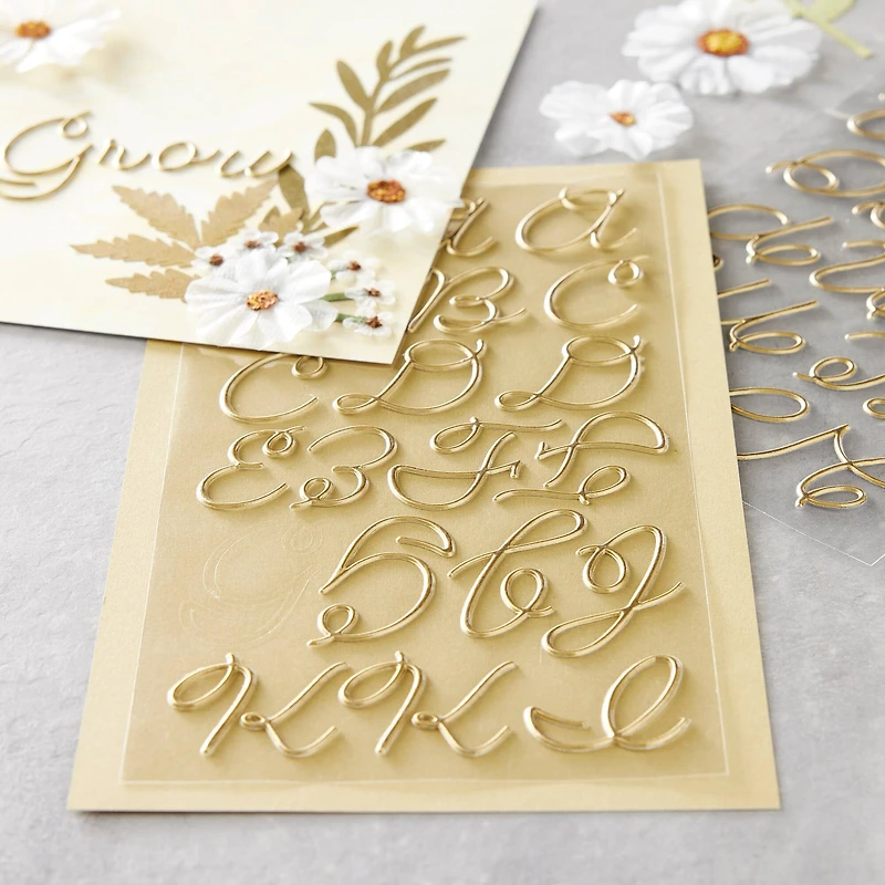 Gold Puffy Hand Letter Stickers by Recollections™