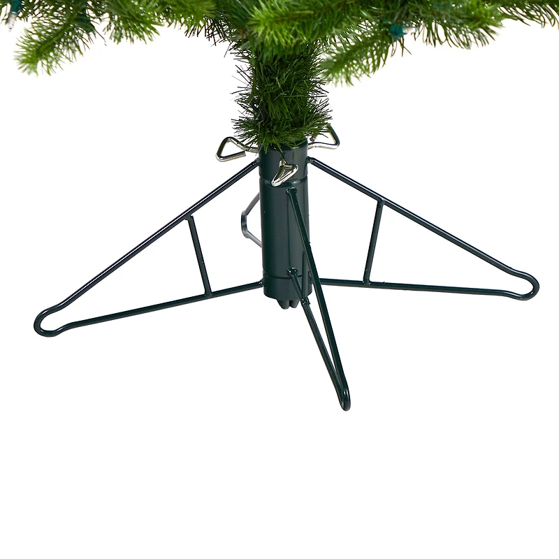 6ft. Pre-Lit Slim Virginia Spruce Artificial Christmas Tree, Warm White LED Lights