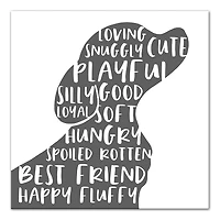 Playful Dog Silhouette Canvas Wall Art