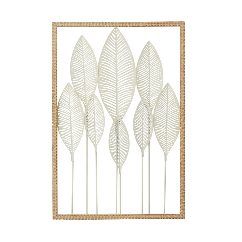 White Wood Coastal Wall Decor, 32" x 22" x 1"