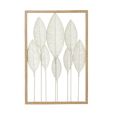 White Wood Coastal Wall Decor, 32" x 22" x 1"