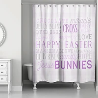 Easter Day Words Shower Curtain 71" x 74" Shower Curtain