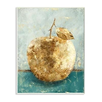 Stupell Industries Golden Apple Green Textured Food Painting Wall Plaque