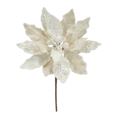 30" White Poinsettia Stem, 6ct.