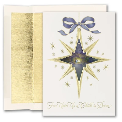 JAM Paper 5" x 7" Purple Religious Ornament Blank Cards & Matching Envelopes Set, 25ct.