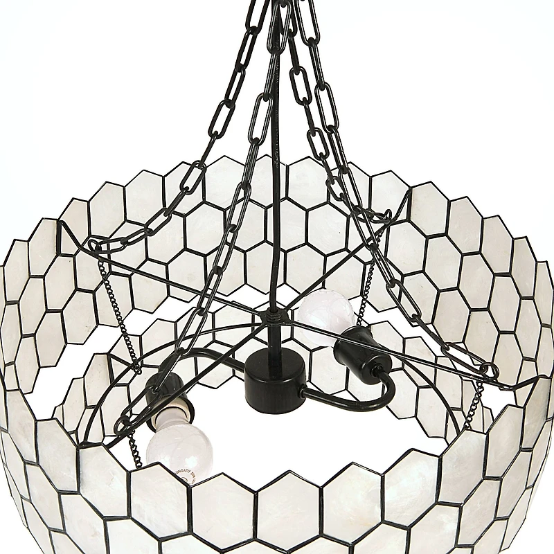 Hello Honey® Capiz 2-Tier Honeycomb Chandelier