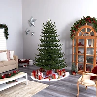 8ft. Pre-Lit Vancouver Mountain Pine Artificial Christmas Tree, Clear Lights