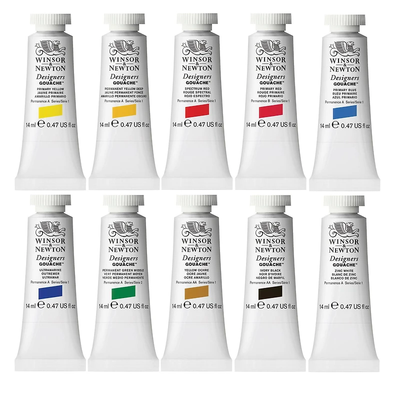 Winsor & Newton® Designers Gouache Introductory 10 Tube Set - 14ml