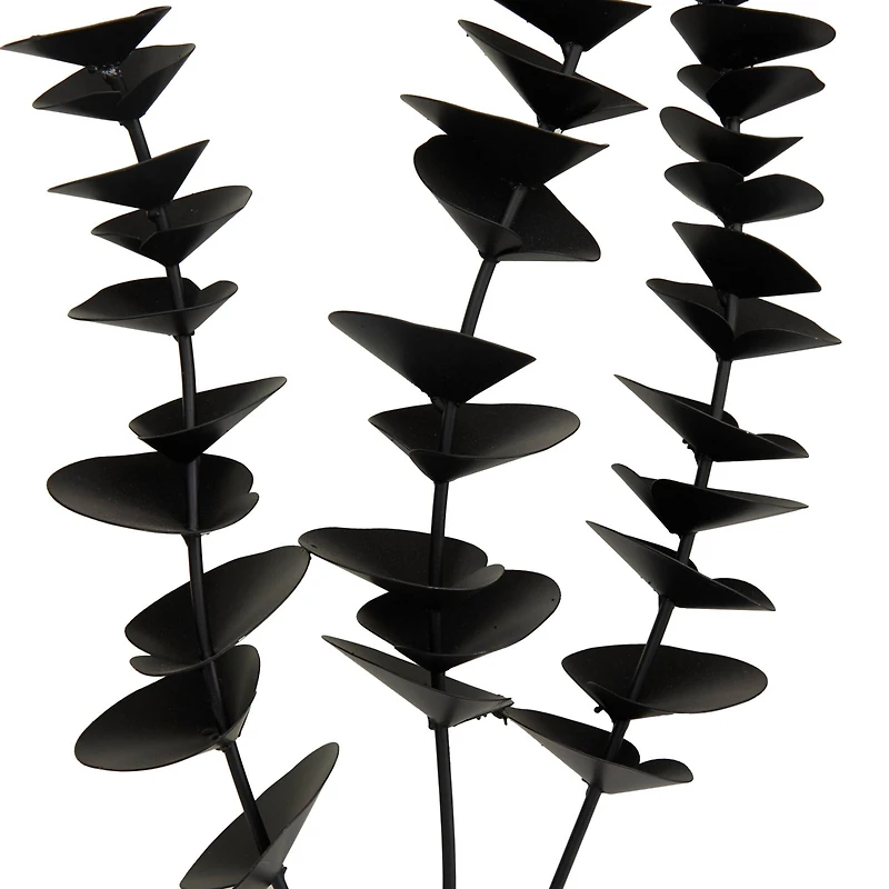 Black Metal Contemporary Floral Sculpture 18" x 9" x 4"