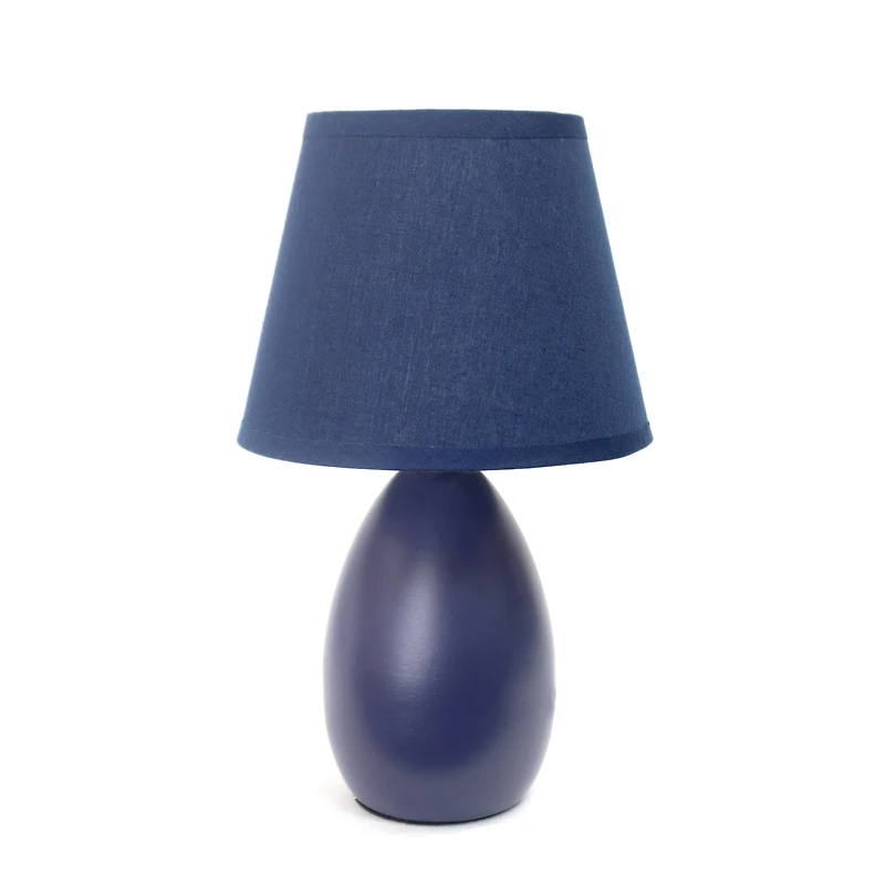 Simple Designs Mini Egg Oval Ceramic Table Lamp