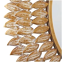 Gold Metal Radial Leaf Wall Mirror 32" x 1" x 32"