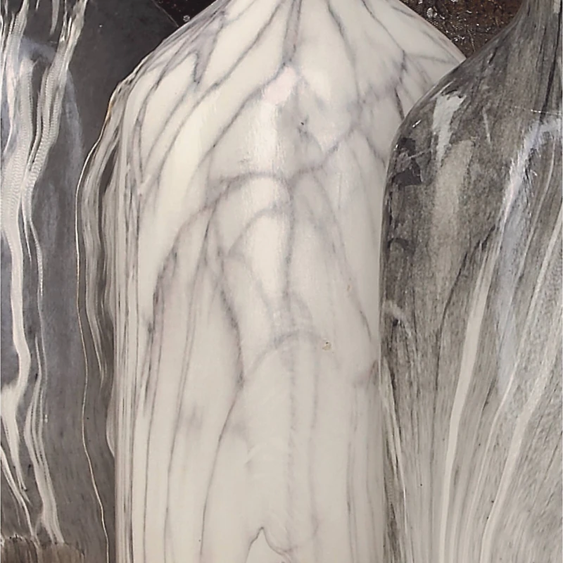 13" Gray Stoneware Contemporary Vase Set