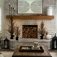 4ft. Pre-Lit LED Halloween Black Twig Artificial Fall Tree in Burlap Planter