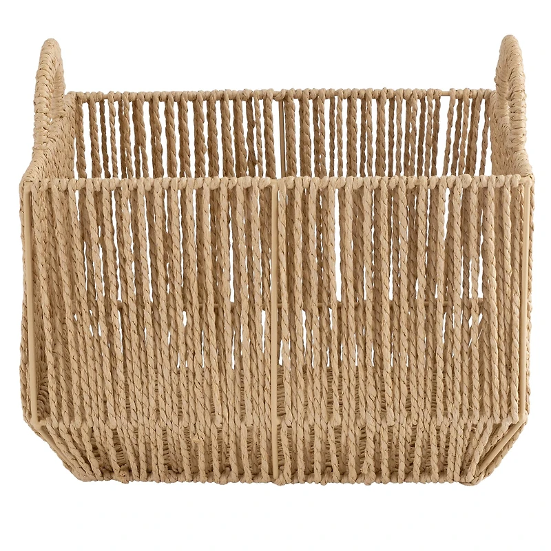 Simplify Vertical Weave Storage Basket with Round Handles
