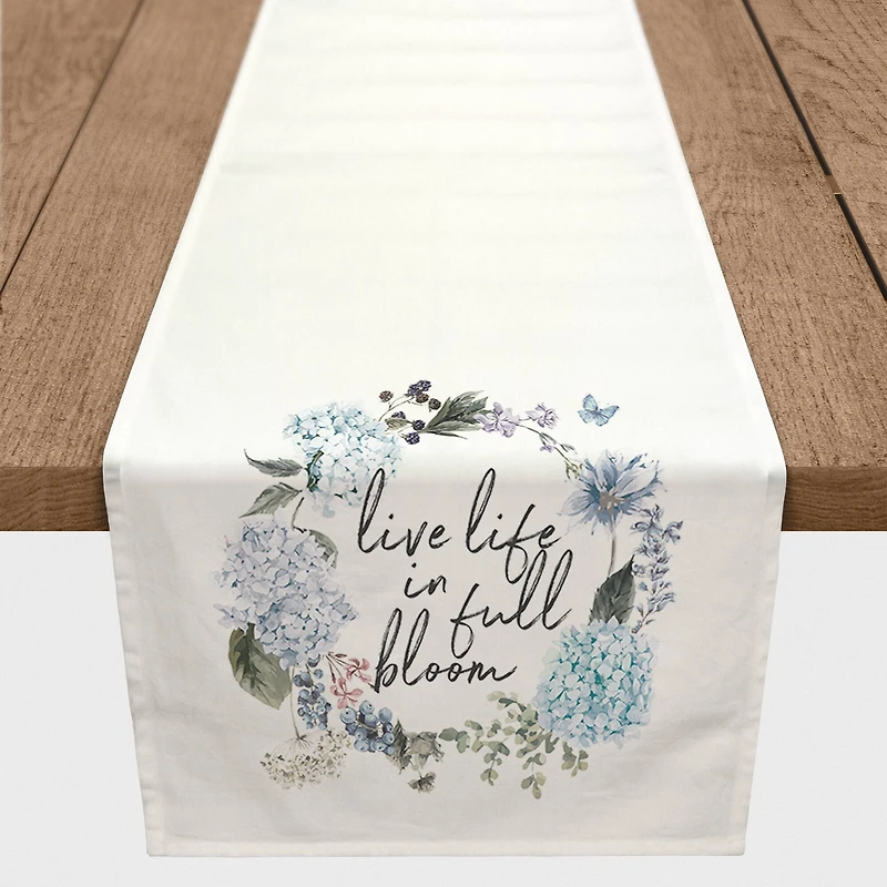 Live Life In Full Bloom Outdoor Table Runner