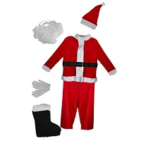White & Red Santa Claus Men's Plus Size Christmas Costume Set