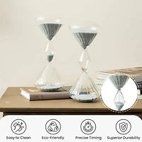 Glitzhome® 11" Geometric Tri-Layer Hourglasses with Gray Sand, 2ct.