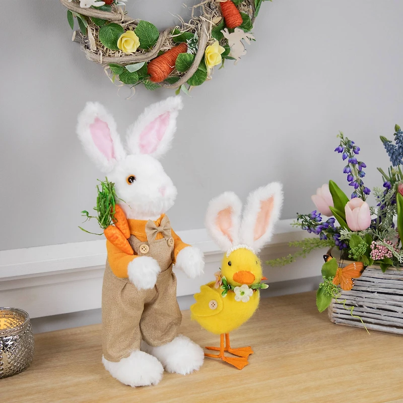 10" Yellow Easter Duckling Accent with Rabbit Ears