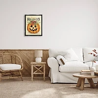 Stupell Industries Happy Halloween Jack-o-Lantern Framed Floater Canvas Wall Art